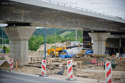 Gdansk. Powstajacy wiadukt Pomorskiej Kolei Metropolitalnej...
