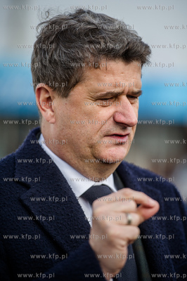 Gdansk. Plac Solidarnosci. Konferencja Janusza Palikota,...