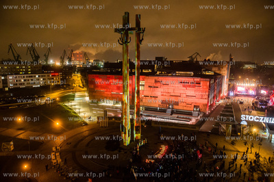 Gdańsk. Plac Solidarności. Obchody 35. rocznicy stanu...