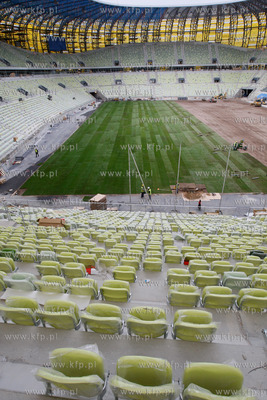 Gdansk Letnica. Budowa stadionu pilkarskiego PGE Arena....