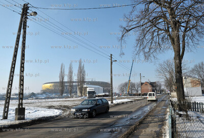Gdansk, Letnica. ul. Uczniowska, w oddali PGE Arena.
28.02.2011
fot....