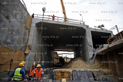 Budowa Drogi Zielonej pod torami PKP i SKM na gdanskiej...