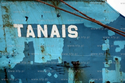 Statek towarowy MV TANAIS cumuje przy nabrzezu Motlawy...