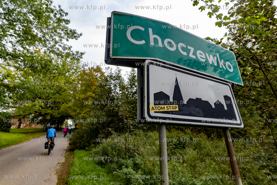 Tablica na wjeździe do osady Choczewko na Kaszubach...