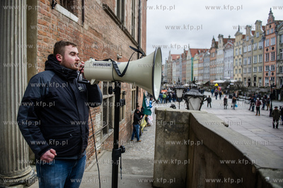 Gdańsk. Długi Targ. Pikieta przeciwko wschodniej...