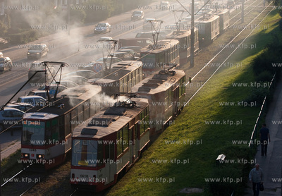 Gdansk, ul. Kartuska. Awaria tramwaju w wyniu ktorej...