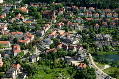 Gdansk Oliwa z lotu ptaka. Ul Cysterow, Stary Rynek...