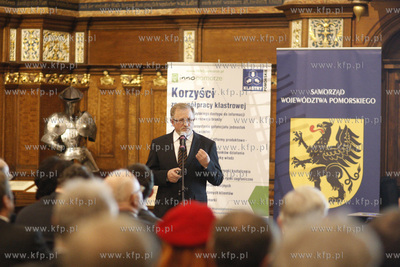 Gdansk. Dwor Artusa. Pozegnanie Andrzeja Golygi - prezesa...