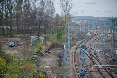 Gdansk. Zabezpieczony przez Policje teren Centrum Ksztalcenia...