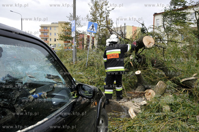 Polamane drzewa, przygniecione auta, zniszczone dachy...