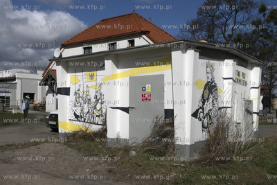 Mural Bitwa pod Grunwaldem na stacji niskiego napięcia...