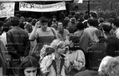 Strajk studencki na Uniwerytecie Gdanskim w Gdansku....