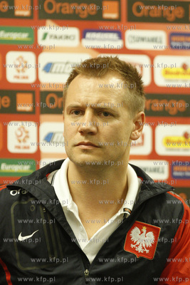 Gdansk. Stadion pilkarski PGE Arena. Konferencja prasowa...