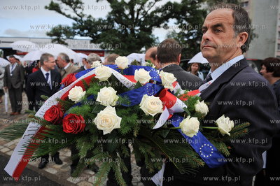 Gdansk. Plac Solidarnosci. Wizyta Komitetu Stalych...