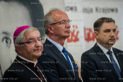 Gdańsk. Historyczna sala BHP. Konferencja prasowa...