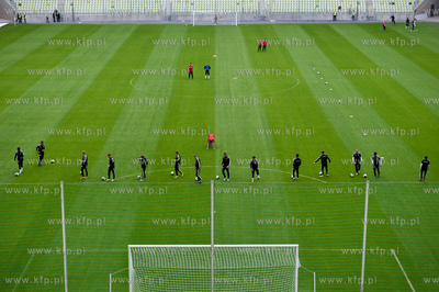 Gdansk. Stadion PGE Arena. Pierwszy oficjalny trening...