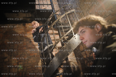 Zwiedzanie wiezy Dworca Glownego w Gdansku. Podczas...