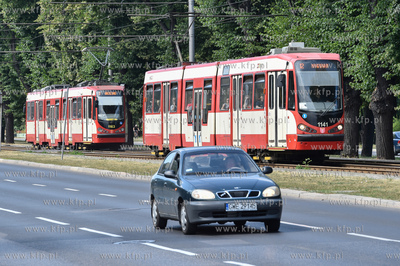 Tramwaj Düwag N8C na al. Zwycięstwa w Gdańsku. 11.07.2018...
