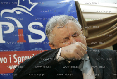 Koscierzyna. Wizyta prezesa PIS Jaroslawa Kaczynskiego....