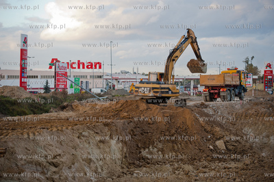 Gdansk. Budowa wezla drogowego Karczemki i trasy WZ....