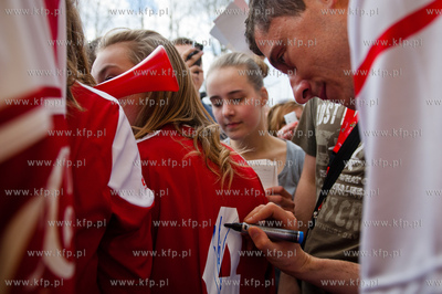 Gdansk. Teren AWFiS. Pilkarz Robert Lewandowski - reprezentant...