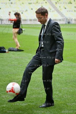 Gdansk. Stadion PGE Arena. Konferencja wladz miasta...