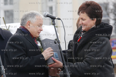 Wizyta prezydenta RP Lecha Kaczynskiego w Kartuzach....