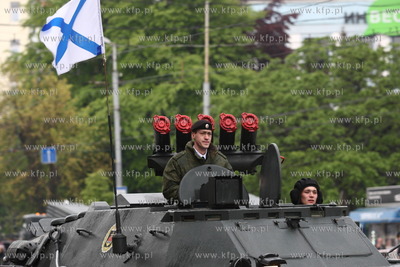Kaliningrad , Rosja 09.05.2014 Parada na Placu Zwyciestwa...