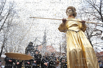 Barwna parada urodzinowa Jana Heweliusza, w roli astronoma...