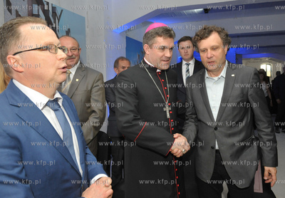 Gdansk. Wyspa Spichrzow. Uroczystosc wmurowania kamienia...