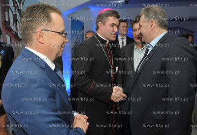 Gdansk. Wyspa Spichrzow. Uroczystosc wmurowania kamienia...