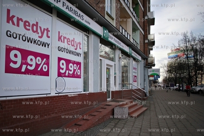 Gdansk. Bank BNP Paribas przy ul. Rajskiej.
29.02.2012
fot....