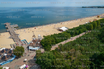 Wakacje w Gdańsku. Plaża w okolicy molo w Brzeźnie....