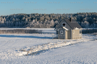 Jeleńska Huta, gmina Szemud. Zimowy krajobraz. 27.12.2021...