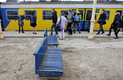 Remontowany przystanek Szybkiej Kolei Miejskiej w Sopocie....