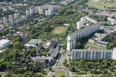 Gdansk Zabianka i Oliwa z lotu ptaka. Skrzyzowanie...