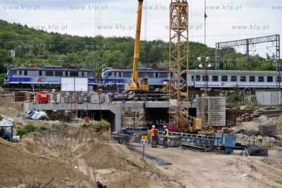 Budowa Drogi Zielonej pod torami PKP i SKM na gdanskiej...