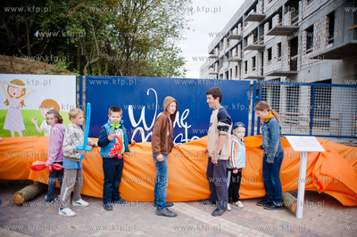 Gdansk. Budowa Osiedla Wolne Miasto Gdansk przy ulicy...