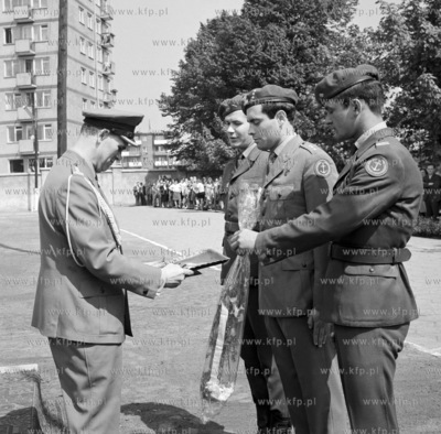 Przysiega wojskowa w koszarach przy ul. Lakowej w Gdansku....