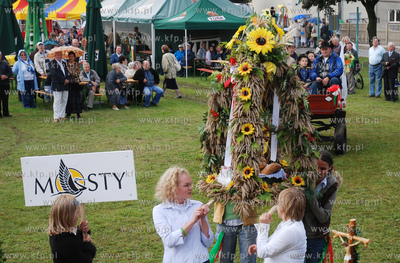 Dozynki Gminne w Kosakowie. Nz. Przedstawiciel wchodzacych...
