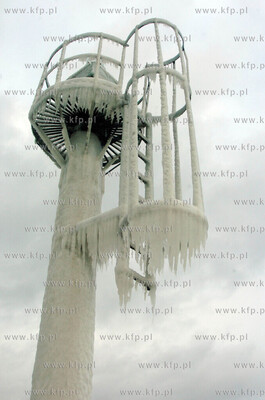 Oblodzone glowki przy wejsciu, do portu w Ustce.
08.01.2009...