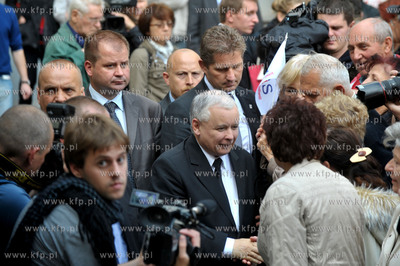 Gdansk, Wrzeszcz. Jaroslaw Kaczynski przyjechal do...
