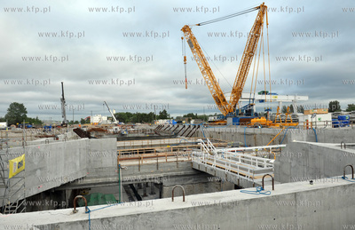 Gdansk. Maszyny TBM Damroka, podczas wiercenia tunelu...