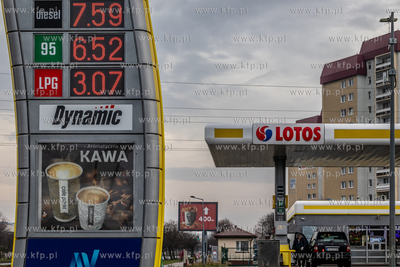 Ceny paliw na stacji benzynowej Lotos przy al. Jana...