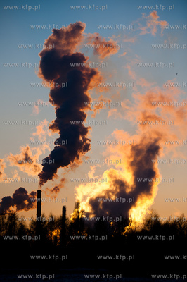 Gdansk. Dymiace kominy Rafinerii Gdanskiej. 
05.02.2012
fot....