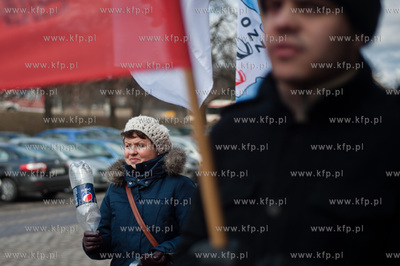 Gdansk. Protest zwiazkow zawodowych Szpitala Specjalistycznego...