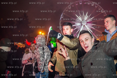 Gdańsk. Zabawa sylwestrowa na Targu Węglowym.  31.12.2016...