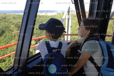 Hel na Polwyspie Helskim. Dzieci na latarni morskiej...