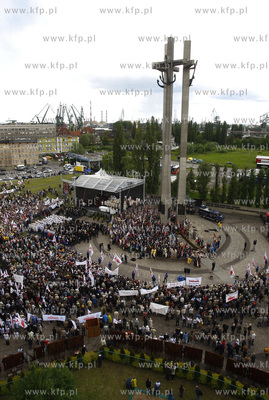 Gdansk. Uroczystosci rocznicowe z okazji obalenia komunizmu...