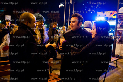 Mieszkancy Sopotu swietuja nadejscie nowego roku. 01.01.2012...